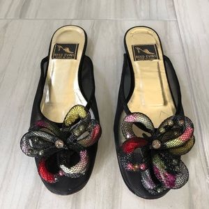 Reed Evins Mesh Bow Leather Sandals